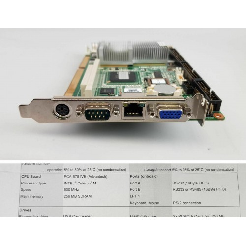 Advantech PCA-6781VE Rev.A1 ISA PC104 Motherboard