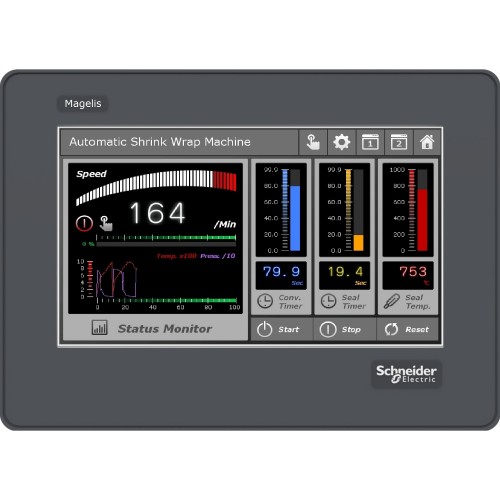 Schneider HMISTO705 4.3" wide screen touch panel, RS-232 terminal block